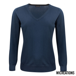 Merino V Sweater Dames Navy
