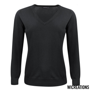 Merino V Sweater Dames Zwart
