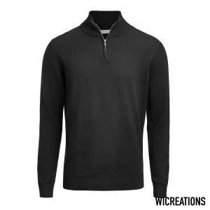 Ashland Halfzip Gebreide Sweater Unisex Zwart
