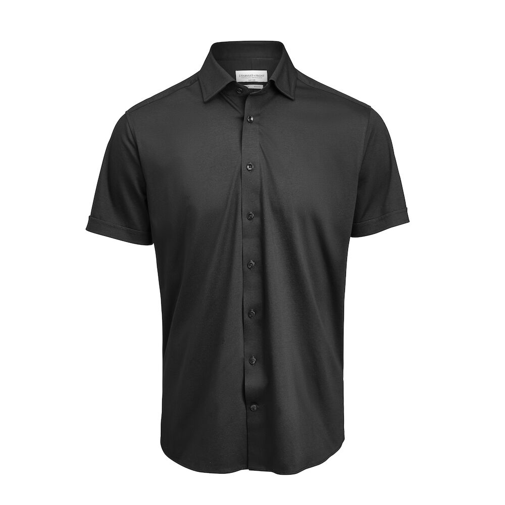 Indigo Bow 132 Korte Mouwen Hemd Regular Fit Heren Zwart